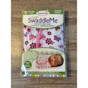 Summer Infant SwaddleMe Wrap Small Medium White Pink Butterfly